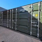 Contentor Marítimo 20 Pés Open Side – Verde Militar (Novo Primeira Viagem - Acesso Total)
