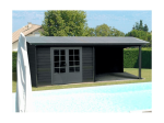 Abri Pool House em Compósito e Alumínio 6x3m – Espaço Relax & Armazenamento (Cinzento Claro) - Image 2